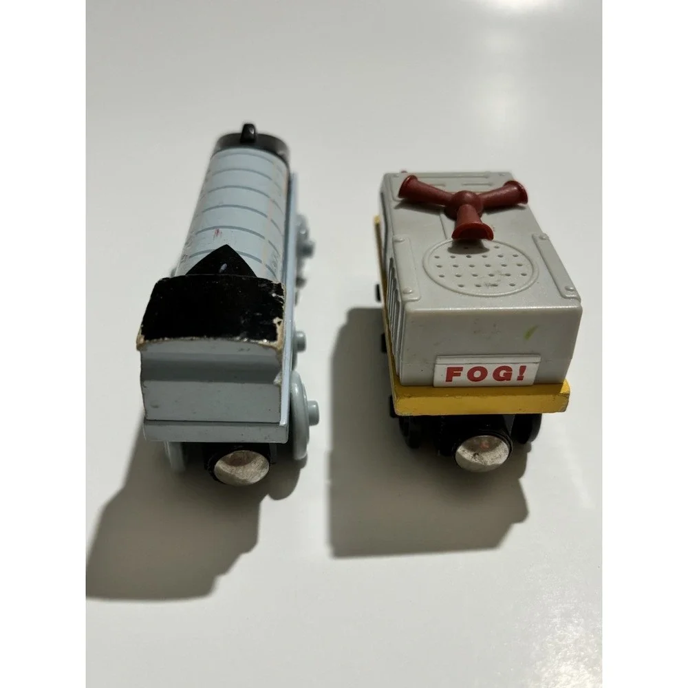2 Lot Thomas & Friends Wooden Railway Train Tank Engine - Fog Horn Car + Spencer